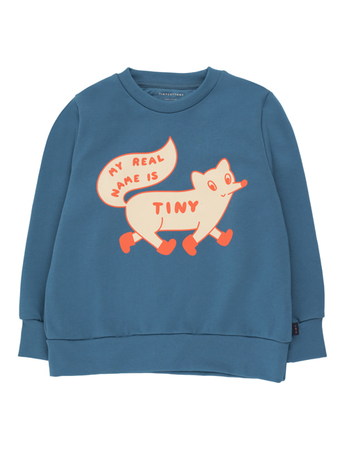 [TINY COTTONS]  “TINY FOX” SWEATSHIRT _ sea blue/cream