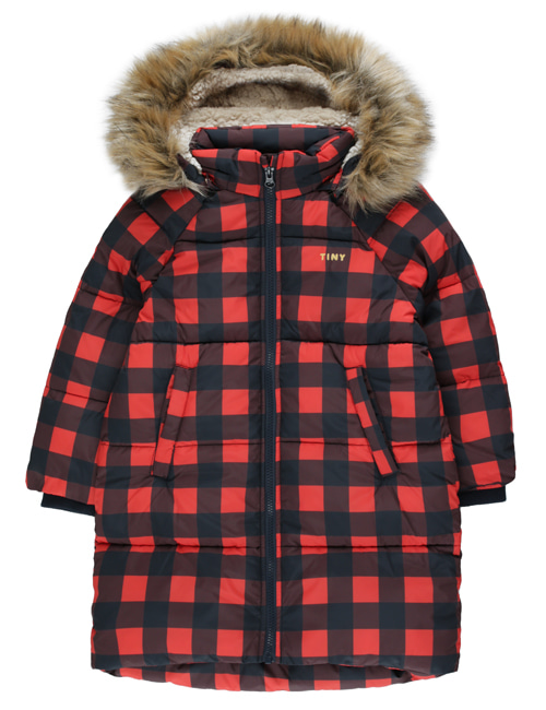 [TINY COTTONS] CHECK PADDED JACKET _ navy/red