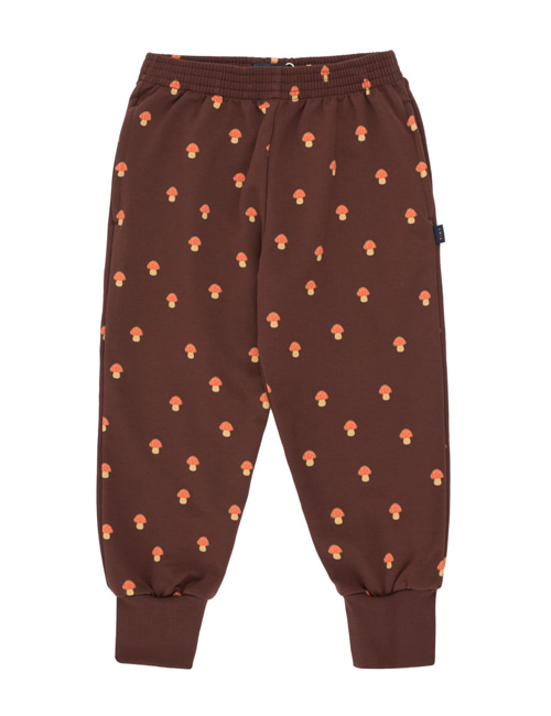 [TINY COTTONS]  “MUSHROOMS” SWEATPANT _ ultra brown/red
