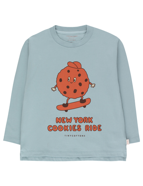 [TINY COTTONS]  “COOKIE RIDE” TEE _ warm grey/sienna