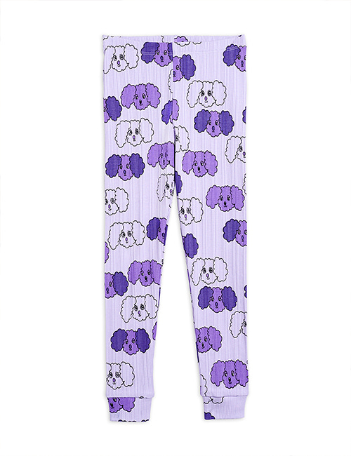 [MINI RODINI] Fluffy dog aop leggings _ Purple