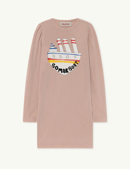 [T.A.O]  Soft Brown Boat Big Dog Kids Dress