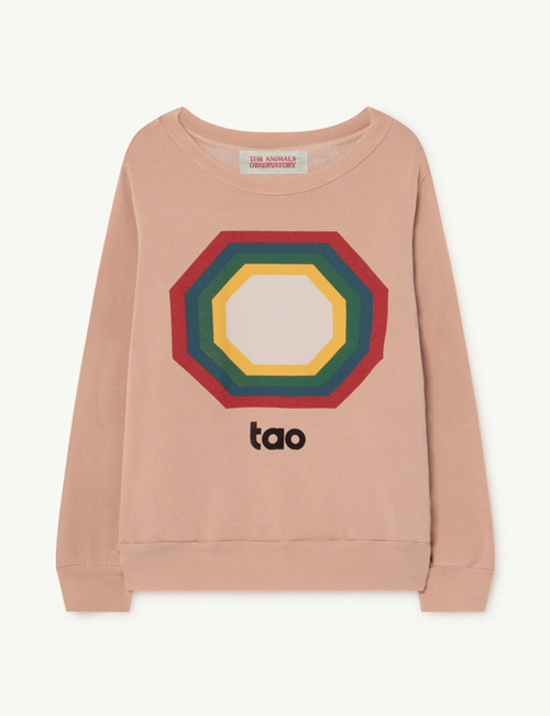 [T.A.O]  Soft Pink Octogon Bear Kids+ Sweatshirt [4Y]
