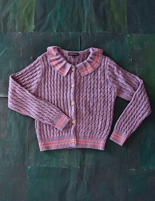 [BONJOUR DIARY]Knitted Cardigan Purple twist