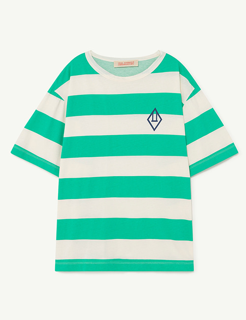 [T.A.O]  ROOSTER OVERSIZE KIDS+ T-SHIRT _ Green Stripes