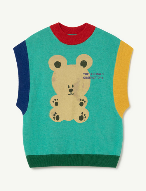 [T.A.O] PARROT KIDS VEST_Turquoise Bear