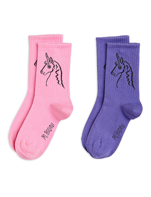 [MINI RODINI]  Scottish unicorns socks 2-pack _ Multi [24/27]