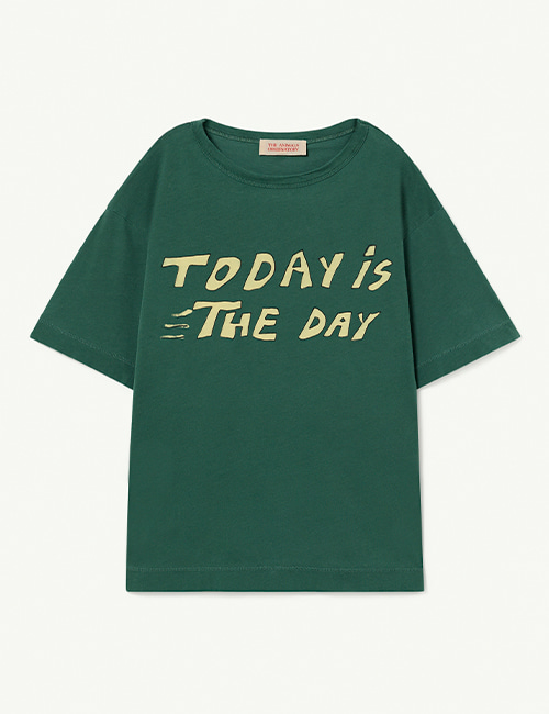 [The Animals Observatory] ROOSTER OVERSIZE KIDS+ T-SHIRT Green [4Y]