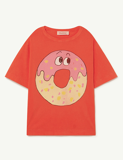 [The Animals Observatory]  Red Donut Rooster Oversize T-Shirt