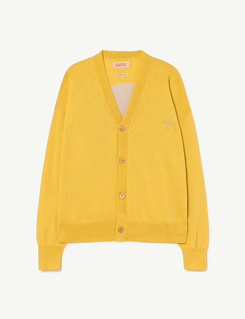 [The Animals Observatory]  Yellow Round Racoon Cardigan