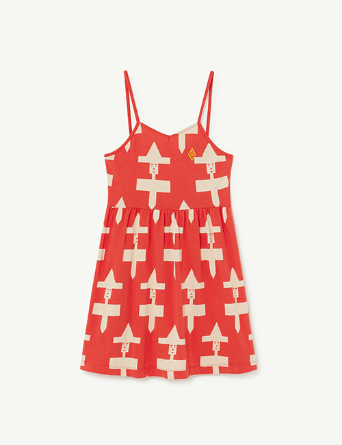 [The Animals Observatory]  Red Geometrical Otter Dress