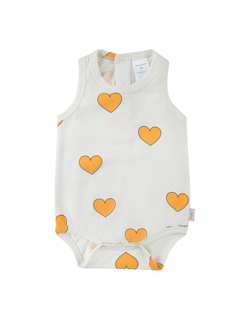 [Tiny Cottons]“HEARTS” BODY _ off-white/yellow