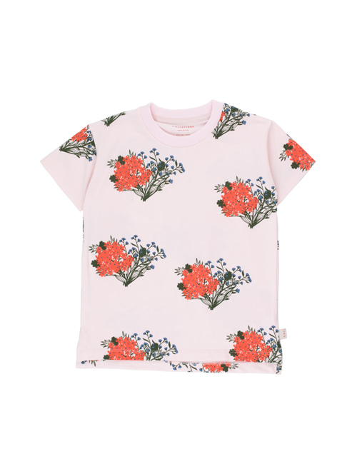 [Tiny Cottons]“FLOWERS” TEE _ light pink/red