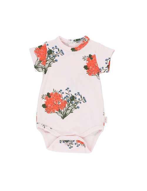 [Tiny Cottons]“FLOWERS” BODY _ light pink/red