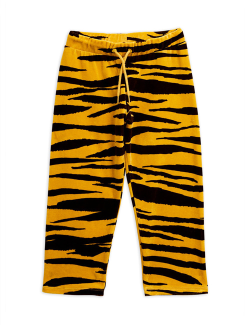 [MINI RODINI] Tiger velour trousers _ Brown [ 128/134]