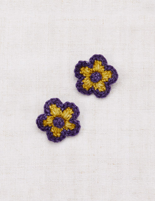 [MISHA AND PUFF]Medium Flower Clip Set _ Winter Wheat/Violet