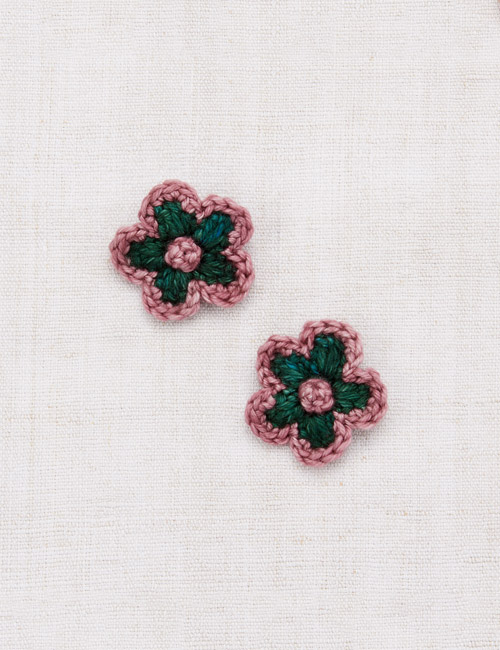 [MISHA AND PUFF]Medium Flower Clip Set _ Laurel/Antique Rose