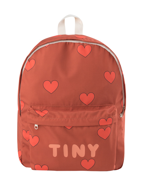 [TINY COTTONS] “HEARTS” BIG BACKPACK _ sienna/red
