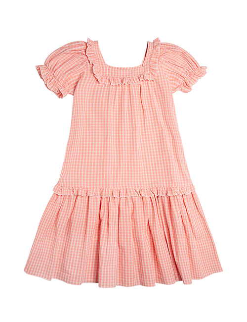 [THE NEW SOCIETY]  RACHEL DRESS _  CORAL CHECK