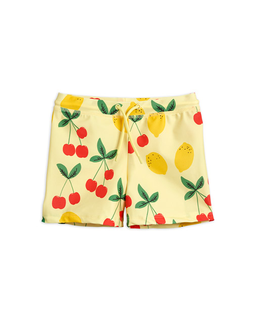 [MINI RODINI] Cherry lemonade swim pants_Yellow [80/86, 92/98]