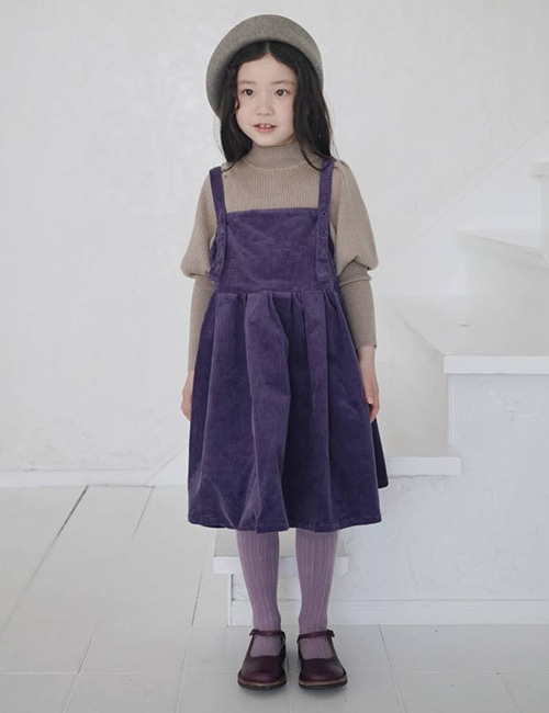 [MES KIDS DES FLEURS] Suspender dress _ Violet