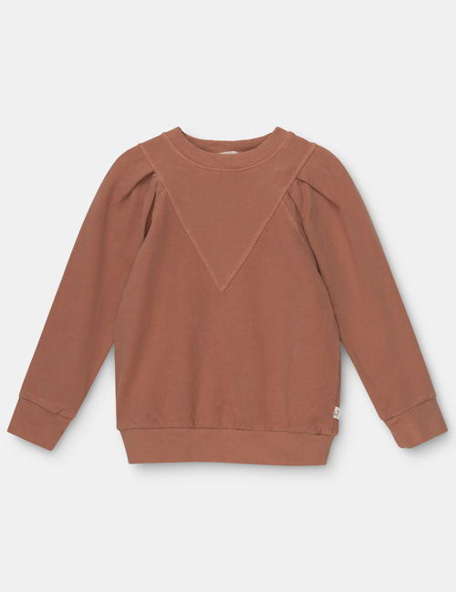 MY LITTLE COZMO]Organic puff-sleeved girls sweatshirt_brown[4Y, 8Y, 10Y, 12Y]