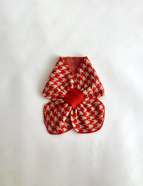 [MES KIDS DES FLEURS] knitted cashmere scarf _ red