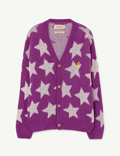[T.A.O]  STARS RACOON KIDS CARDIGAN _ Purple Logo [3Y]