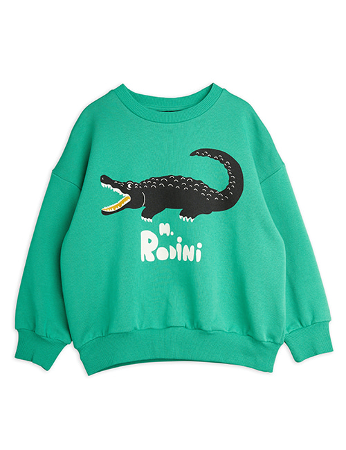 [MINI RODINI]  Crocodile sp sweatshirt _ Green