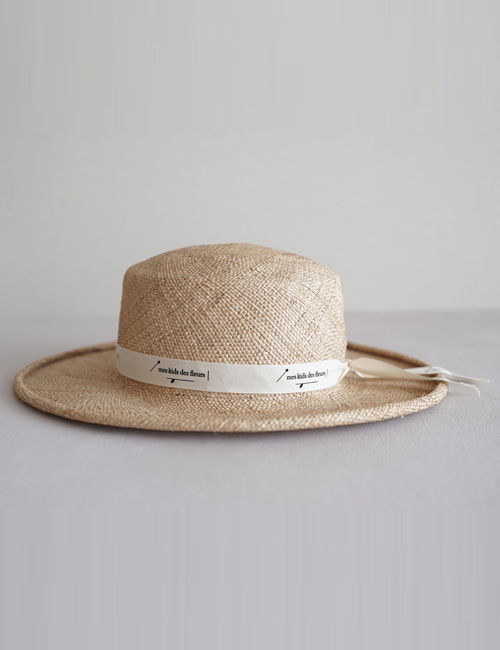 [MES KIDS DES FLEURS]logo-tape straw hat[XS[50-54]]