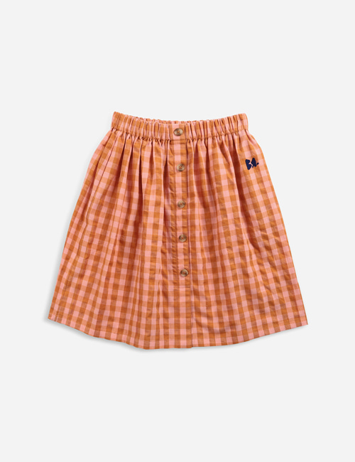 [BOBO CHOSES] Vichy buttoned woven midi skirt [4-5y, 6-7y, 8-9y, 10-11y]