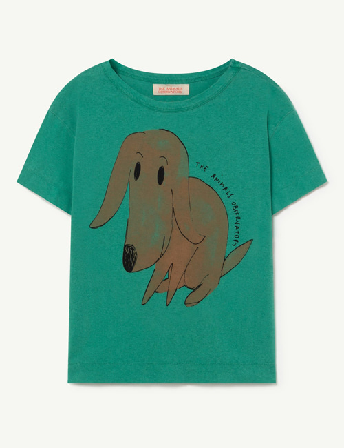 [T.A.O]  ROOSTER KIDS+ T-SHIRT Green_Brown Dog[12Y, 14Y]