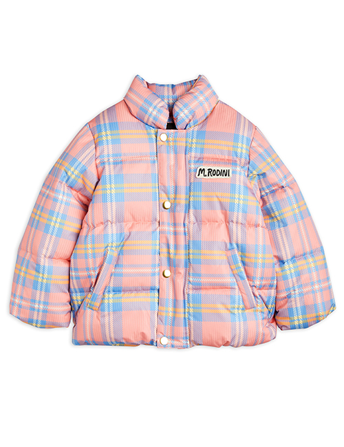 [MINI RODINI] Check puffer jacket _ Pink