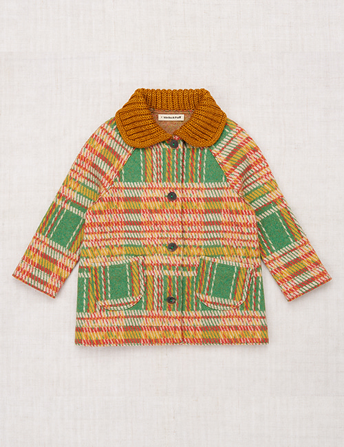 [MISHA AND PUFF] Boiled Wool Coat _ Bottle Green Kitchen Plaid[6Y]