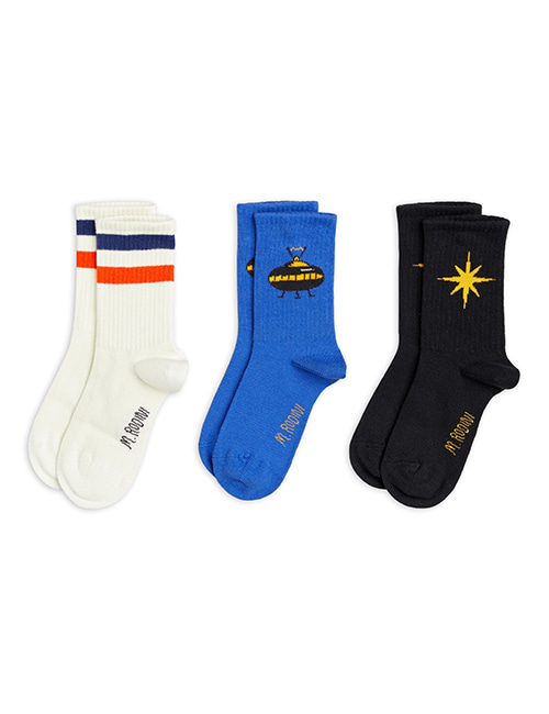 [MINI RODINI]  Ufo 3-pack socks _ Multi [ 24/27, 28/31]
