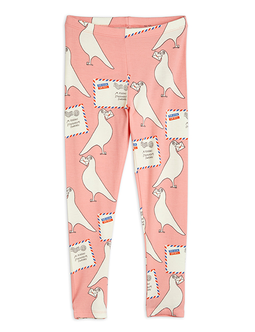 [MINI RODINI]  Pigeons tencel aop leggings _ Pink