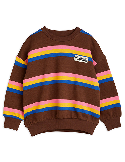 [MINI RODINI]  Stripe sweatshirt _ Brown