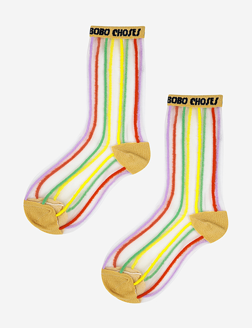 [BOBO CHOSES] Color Stripes transparent short socks [ 26-28, 29-31, 32-34]