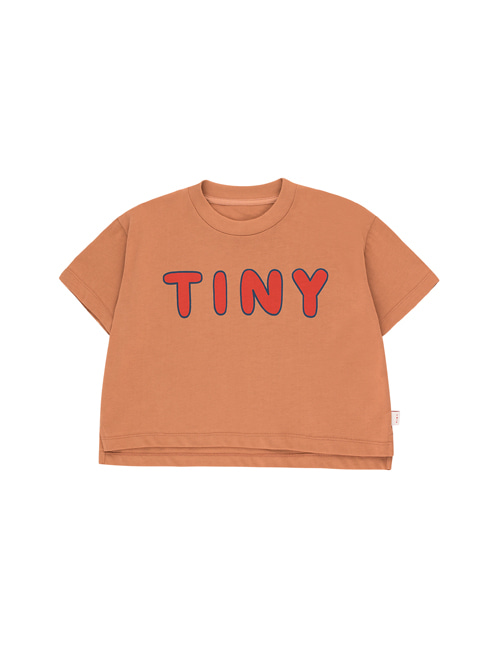 [Tiny Cottons]“TINY” CROP TEE _ tan/red
