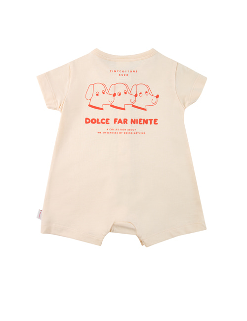 [Tiny Cottons]“DFN DOGS” ONE-PIECE _ light cream/red