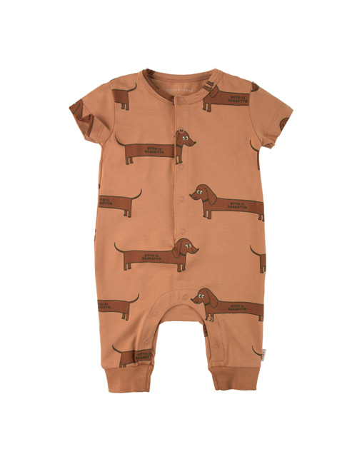 [Tiny Cottons]“IL BASSOTTO” ONE-PIECE _ tan/dark brown