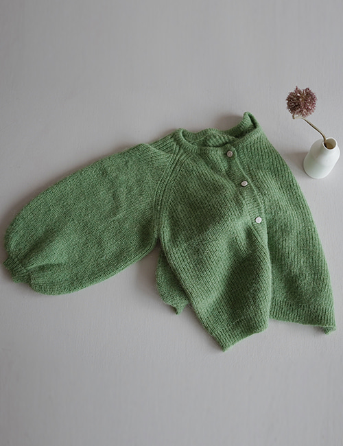 [MES KIDS DES FLEURS] Cardigan Sweater _ Green