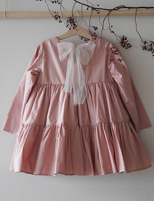 [MES KIDS DES FLEURS] Layered dress _ Pink