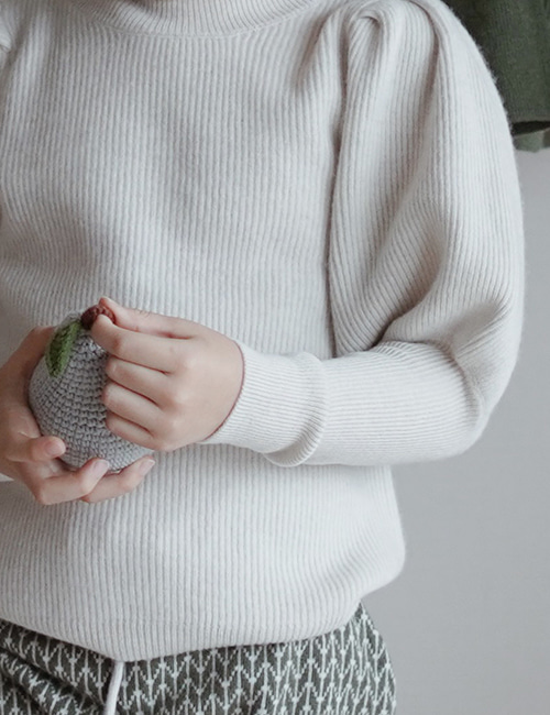 [MES KIDS DES FLEURS] puff sleeve sweater_white