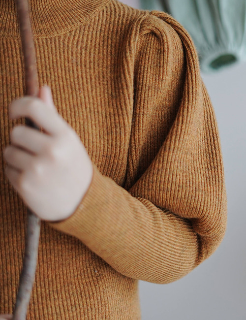 [MES KIDS DES FLEURS] puff sleeve sweater_punpkin
