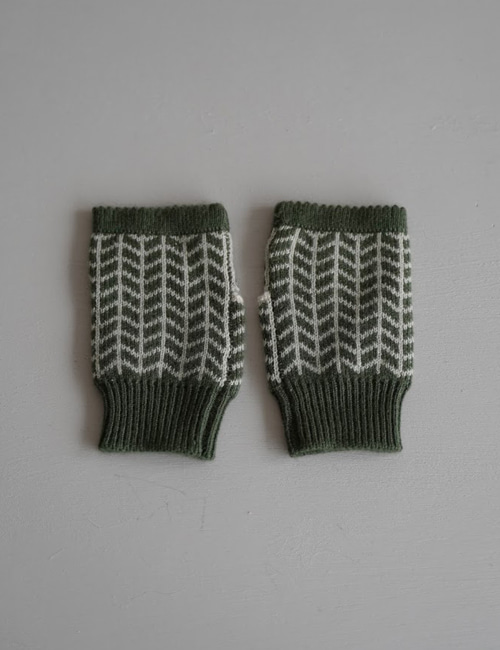 [MES KIDS DES FLEURS] Wool gloves _ Green
