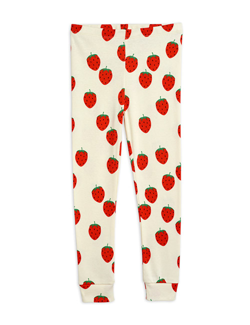 [MINIRODINI] Strawberry aop leggings_off white