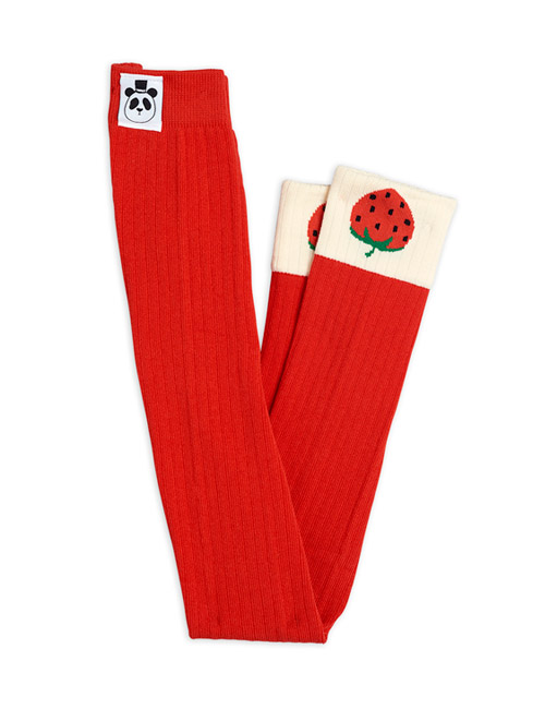 [MINIRODINI]Ribbed strawberry leggings _ Red[68/74, 128/134]