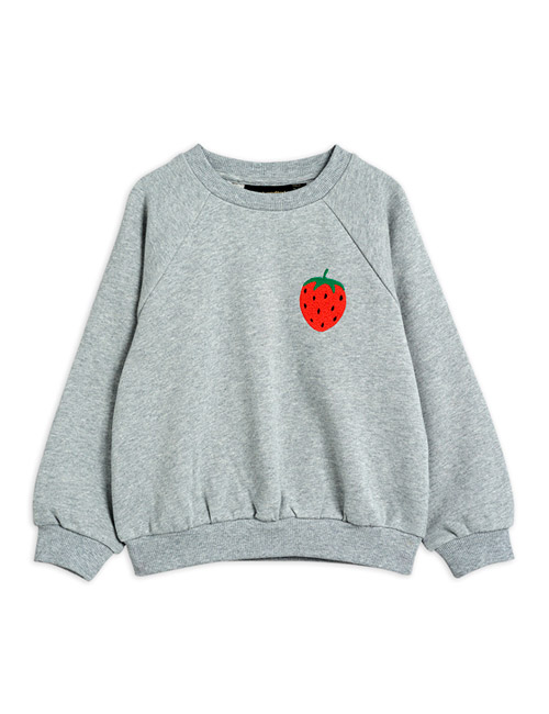 [MINIRODINI] Strawberry emb sweatshirt _ Grey melange