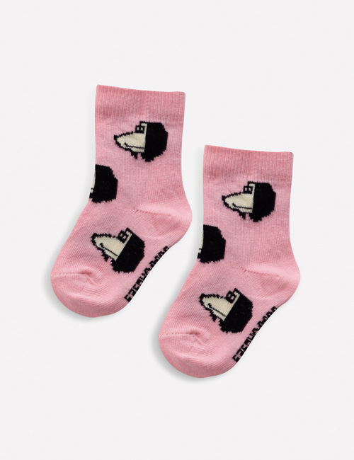 [BOBO CHOSES]  Pink Doggie baby socks[20-21]